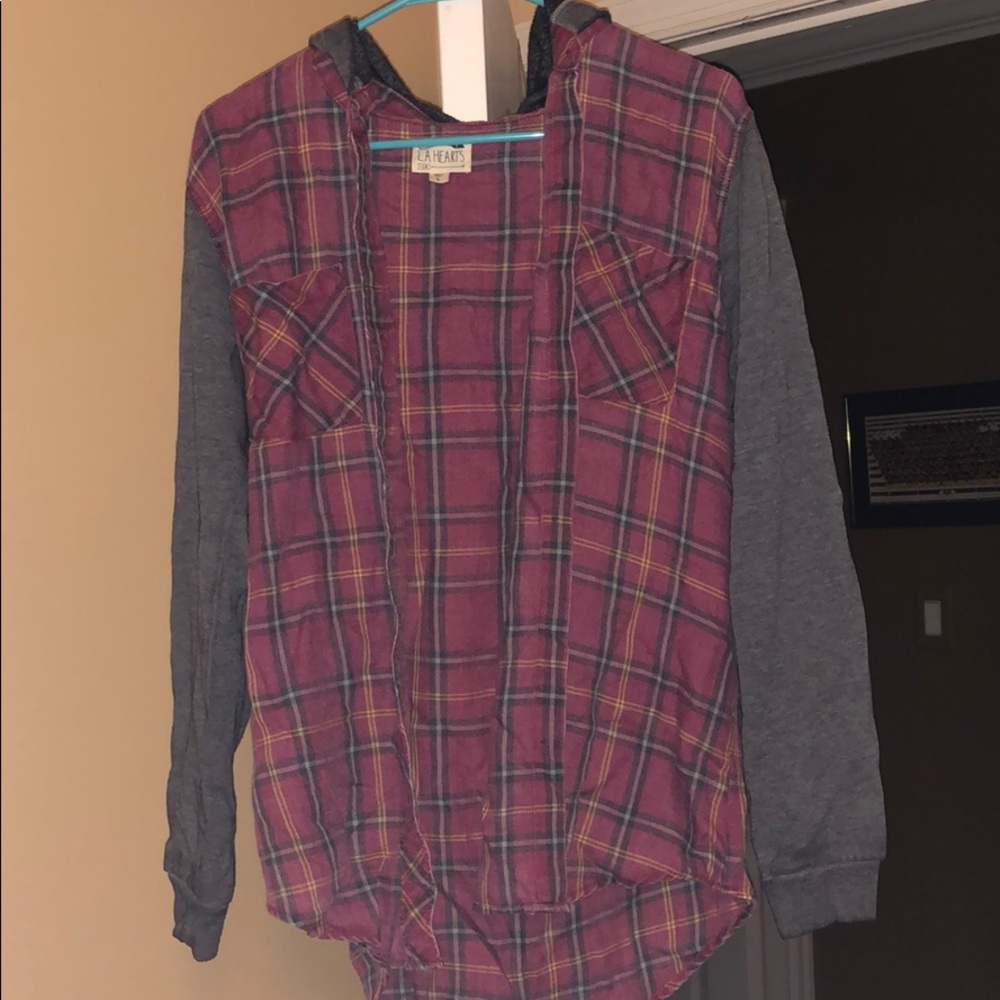 LA hearts Hooded flannel